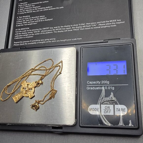 VTG Creed 14k Gold Filled Celtic Cross Pendant Necklace 18" Religious Jewelry - Picture 13 of 15